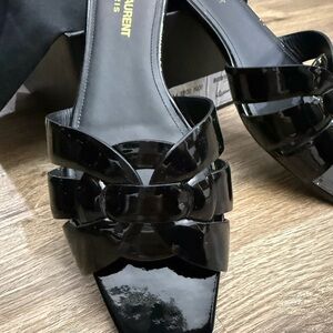 Saint Laurent Black Patent Sandals